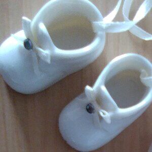 Porcelain Birthstone Baby Shoes Keepsake